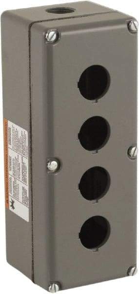 Schneider Electric - 4 Hole, 30mm Hole Diameter, Aluminum Pushbutton Switch Enclosure - 1, 3, 4, 6, 12, 13 NEMA Rated - Benchmark Tooling