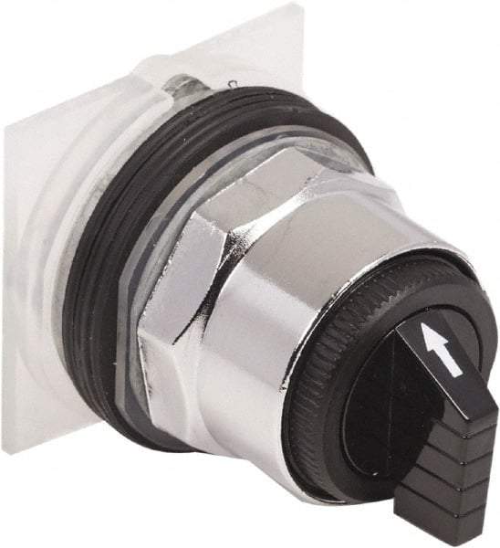 Schneider Electric - 1.18 Inch Mount Hole, 3 Position, Knob and Pushbutton Operated, Selector Switch Only - Black, Maintained (MA), without Contact Blocks, Weatherproof and Dust and Oil Resistant - Benchmark Tooling