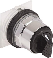 Schneider Electric - 1.18 Inch Mount Hole, 3 Position, Knob and Pushbutton Operated, Selector Switch Only - Black, Maintained (MA), without Contact Blocks, Weatherproof and Dust and Oil Resistant - Benchmark Tooling