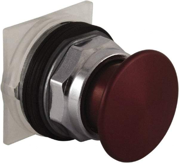 Schneider Electric - 30mm Mount Hole, Extended Mushroom Head, Pushbutton Switch Only - Round, Red Pushbutton, Nonilluminated, Momentary (MO) - Benchmark Tooling