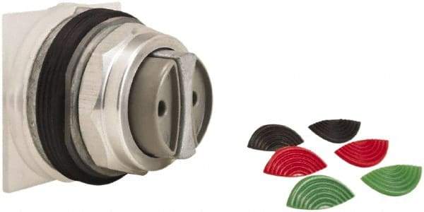 Schneider Electric - 1.18 Inch Mount Hole, Extended Straight, Pushbutton Switch Only - Round, Black, Green and Red Pushbutton, Momentary (MO), Weatherproof, Dust and Oil Resistant - Benchmark Tooling