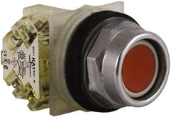 Schneider Electric - 30mm Mount Hole, Extended Straight, Pushbutton Switch with Contact Block - Red Pushbutton, Momentary (MO) - Benchmark Tooling