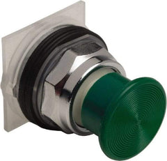 Schneider Electric - 30mm Mount Hole, Extended Straight, Pushbutton Switch Only - Green Pushbutton, Momentary (MO) - Benchmark Tooling