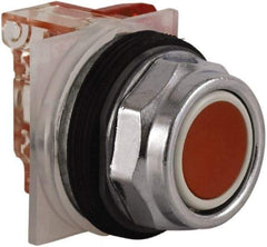 Schneider Electric - 30mm Mount Hole, Extended Straight, Pushbutton Switch with Contact Block - Red Pushbutton, Momentary (MO) - Benchmark Tooling