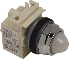 Schneider Electric - 120 V White Lens LED Pilot Light - Round Lens, Screw Clamp Connector - Benchmark Tooling