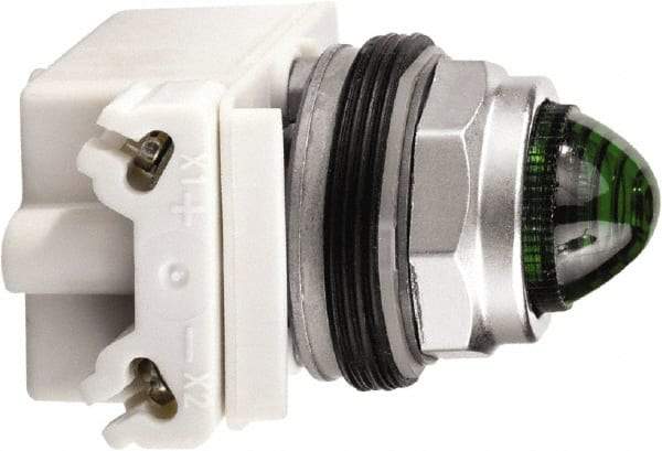 Schneider Electric - 120 V Green Lens LED Pilot Light - Round Lens, Screw Clamp Connector - Benchmark Tooling