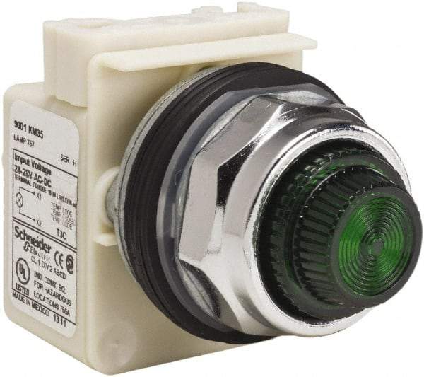 Schneider Electric - 28 V Green Lens Indicating Light - Screw Clamp Connector - Benchmark Tooling