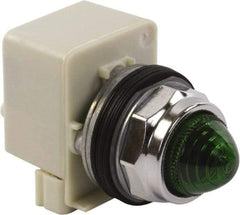 Schneider Electric - 120 V Green Lens Incandescent Pilot Light - Round Lens, Screw Clamp Connector - Benchmark Tooling