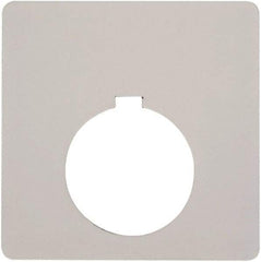 Schneider Electric - Square, Plastic Legend Plate - Blank - White Background, Black Letters, 1.2 Inch Hole Diameter, 2-1/2 Inch Square - Benchmark Tooling
