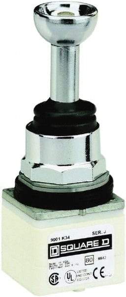 Schneider Electric - 5 Position, 80mm Long, -13 to 158°F, Octagonal Handle, Momentary (MO) Joystick Controller Switch - IP66, 30mm Mount Hole Diameter - Benchmark Tooling