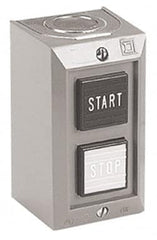 Schneider Electric - 2 Operator, Projecting Pushbutton Control Station - Start, Stop (Legend), Maintained Switch, 2NO Contact, NEMA 1 - Benchmark Tooling