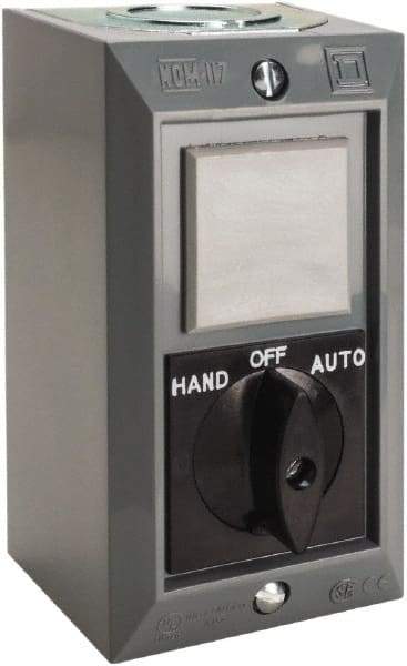 Schneider Electric - 1 Operator, Projecting Pushbutton Control Station - Auto, Hand, Off (Legend), Maintained Switch, 2NO Contact, NEMA 1 - Benchmark Tooling