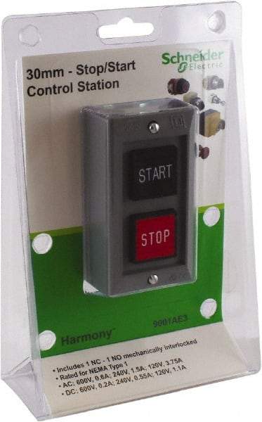 Schneider Electric - 30mm Mount Hole, Extended Straight, Pushbutton Switch - Benchmark Tooling