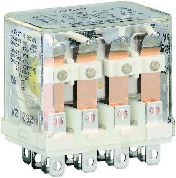 Square D - Electromechanical Plug-in General Purpose Relay - 10 Amp at 250 VAC, 4PDT, 24 VDC - Benchmark Tooling