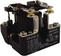 Square D - 1-1/2 hp, 10 VA Power Rating, Electromechanical Screw Clamp General Purpose Relay - 40 at 277 VAC & 5 at 600 V, DPST, 208 VAC at 60 Hz, 63.6mm Wide x 49.6mm High x 63.2mm Deep - Benchmark Tooling