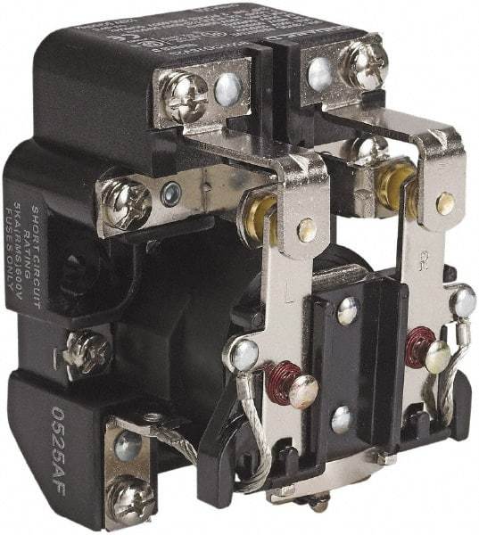 Square D - 1-1/2 hp, 10 VA Power Rating, Electromechanical Screw Clamp General Purpose Relay - 40 at 277 VAC & 5 at 600 V, DPDT, 120 VAC at 50/60 Hz, 63.6mm Wide x 58.8mm High x 79.4mm Deep - Benchmark Tooling