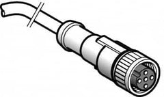 Telemecanique Sensors - 4 Amp, M12 4 Pin Female Straight Cordset Sensor and Receptacle - 250 VAC, 300 VDC, 10m Cable Length, IP67 Ingress Rating - Benchmark Tooling