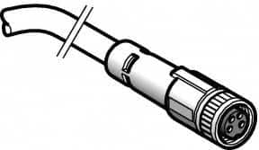 Telemecanique Sensors - 4 Amp, M8 Straight Female Connector Sensor and Receptacle Prewired Connector Sensor and Receptacle - 60 VAC, 75 VDC, 10m Cable Length, IP65, IP67, IP69 Ingress Rating - Benchmark Tooling