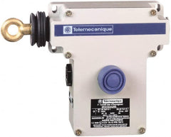 Telemecanique Sensors - 10 Amp, 2NC Configuration, Left Hand Operation, Rope Operated Limit Switch - Pushbutton Reset, Rope Pull, No Pilot Light, 300 VAC - Benchmark Tooling