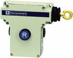 Telemecanique Sensors - 10 Amp, NO/NC Configuration, Right Hand Operation, Rope Operated Limit Switch - Pushbutton Reset, Cable Pull, No Pilot Light, 300 VAC - Benchmark Tooling