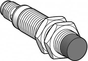 Telemecanique Sensors - NPN, PNP, 8mm Detection, Cylinder, Inductive Proximity Sensor - 2 Wires, IP67, 24 to 210 VDC, 24 to 240 VAC @ 50/60 Hz, M18x1 Thread, 72mm Long - Benchmark Tooling