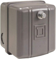 Square D - 1 NEMA Rated, DP, 110 to 125 psi, Electromechanical Pressure and Level Switch - Adjustable Pressure, 460/575 VAC, 1/4 Inch Connector, Screw Terminal, For Use with Air Compressors, Power Circuits, Water Pumps - Benchmark Tooling