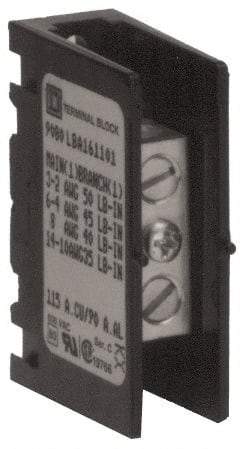 Square D - 1 Pole, 115 (Copper), 90 (Aluminium) Amp, Thermoplastic Power Distribution Block - 600 VAC, 1 Primary Connection - Benchmark Tooling