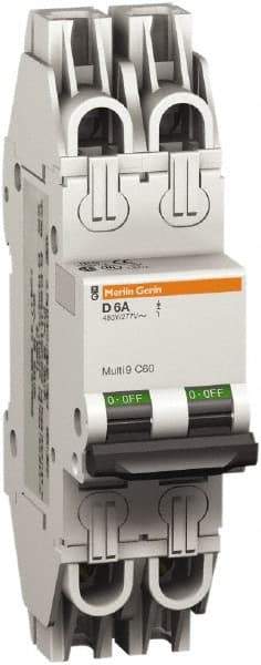 Schneider Electric - 10 Amp, 277 VAC, 2 Pole, Miniature Circuit Breaker - Thermal Magnetic Trip, 10 kA at 277 VAC Breaking Capacity, 74mm Deep x 141mm High x 36mm Wide - Benchmark Tooling