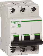 Schneider Electric - 20 Amp, 440 VAC, 3 Pole, DIN Rail Mounted Miniature Circuit Breaker - Magnetic Trip, Multiple Breaking Capacity Ratings, 18-4 AWG, 76mm Deep x 81mm High x 54mm Wide - Benchmark Tooling