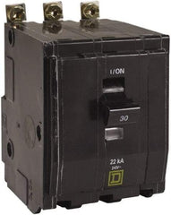Square D - 15 Amp, 240 VAC, 3 Pole, Bolt On Miniature Circuit Breaker - 14-8 AWG - Benchmark Tooling