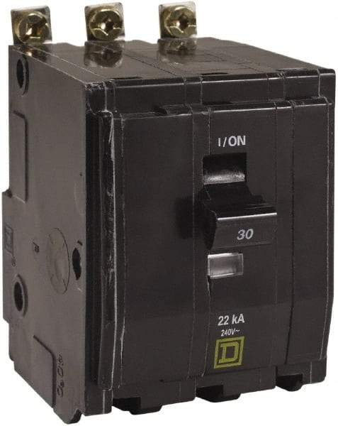 Square D - 20 Amp, 240 VAC, 3 Pole, Bolt On Miniature Circuit Breaker - 14-8 AWG - Benchmark Tooling