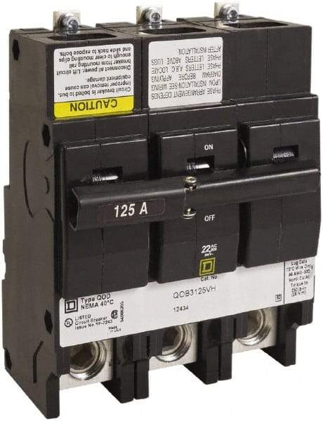 Square D - 125 Amp, 240 VAC, 3 Pole, Bolt On Miniature Circuit Breaker - 4 AWG - Benchmark Tooling