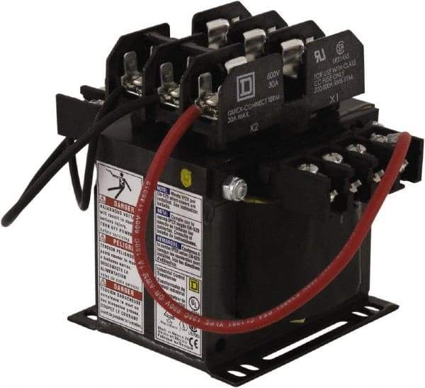 Square D - 1 Phase, 250 VA, Top Mount Fuse Block Control Transformer - 5-1/4 Inch Deep - Benchmark Tooling