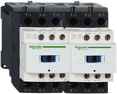 Schneider Electric - 3 Pole, 120 Coil VAC at 50/60 Hz, 12 Amp at 440 VAC, Reversible IEC Contactor - 1 Phase hp: 1 at 115 VAC, 2 at 230/240 VAC, 3 Phase hp: 10 at 575/600 VAC, 3 at 200/208 VAC, 3 at 230/240 VAC, 7.5 at 460/480 VAC - Benchmark Tooling