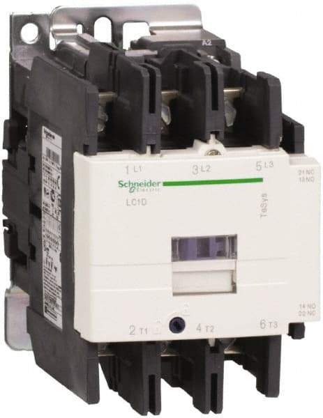 Schneider Electric - 3 Pole, 120 Coil VAC at 50/60 Hz, 80 Amp at 440 VAC, Nonreversible IEC Contactor - Bureau Veritas, CCC, CSA, CSA C22.2 No. 14, DNV, EN/IEC 60947-4-1, EN/IEC 60947-5-1, GL, GOST, LROS, RINA, RoHS Compliant, UL 508, UL Listed - Benchmark Tooling