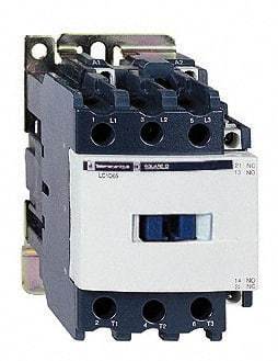 Schneider Electric - 3 Pole, 120 Coil VAC at 60 Hz, 65 Amp at 440 VAC and 80 Amp at 440 VAC, Nonreversible IEC Contactor - 1 Phase hp: 10 at 230/240 VAC, 5 at 115 VAC, 3 Phase hp: 20 at 200/208 VAC, 20 at 230/240 VAC, 50 at 460/480 VAC, 50 at 575/600 VAC - Benchmark Tooling