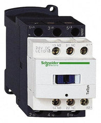 Schneider Electric - 3 Pole, 24 Coil VDC, 18 Amp at 440 VAC and 32 Amp at 440 VAC, Nonreversible IEC Contactor - 1 Phase hp: 1 at 115 VAC, 3 at 230/240 VAC, 3 Phase hp: 10 at 460/480 VAC, 15 at 575/600 VAC, 5 at 200/208 VAC, 5 at 230/240 VAC - Benchmark Tooling