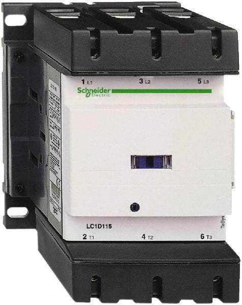 Schneider Electric - 3 Pole, 24 Coil VDC, 150 Amp at 440 VAC, Nonreversible IEC Contactor - Bureau Veritas, CCC, CSA, CSA C22.2 No. 14, DNV, EN/IEC 60947-4-1, EN/IEC 60947-5-1, GL, GOST, LROS, RINA, RoHS Compliant, UL 508, UL Listed - Benchmark Tooling