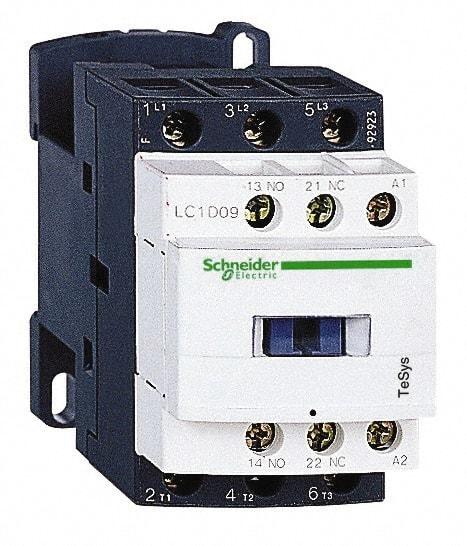 Schneider Electric - 3 Pole, 110 Coil VAC at 50/60 Hz, 25 Amp at 440 VAC and 9 Amp at 440 VAC, Nonreversible IEC Contactor - 1 Phase hp: 0.5 at 115 VAC, 1 at 230/240 VAC, 3 Phase hp: 2 at 200/208 VAC, 2 at 230/240 VAC, 5 at 460/480 VAC, 7.5 at 575/600 VAC - Benchmark Tooling