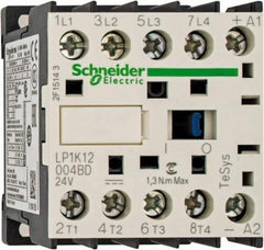 Schneider Electric - 4 Pole, 24 Coil VDC, 16 Amp at 690 VAC and 20 Amp at 440 VAC, Nonreversible IEC Contactor - BS 5424, CSA, IEC 60947, NF C 63-110, RoHS Compliant, UL Listed, VDE 0660 - Benchmark Tooling