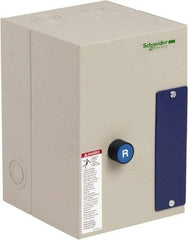 Schneider Electric - 3 Pole, 12 Amp, 120 Coil VAC, Nonreversible Enclosed IEC Motor Starter - 1 Phase Hp: 0.5 at 120 VAC, 2 at 240 VAC, 3 Phase Hp: 10 at 575 VAC, 3 at 208 VAC, 3 at 230 VAC, 7.5 at 460 VAC - Benchmark Tooling