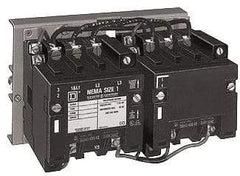Square D - 3 Pole, 110 Coil VAC at 50 Hz and 120 Coil VAC at 60 Hz, 27 Amp NEMA Contactor - Open Enclosure, 50 Hz at 110 VAC and 60 Hz at 120 VAC - Benchmark Tooling
