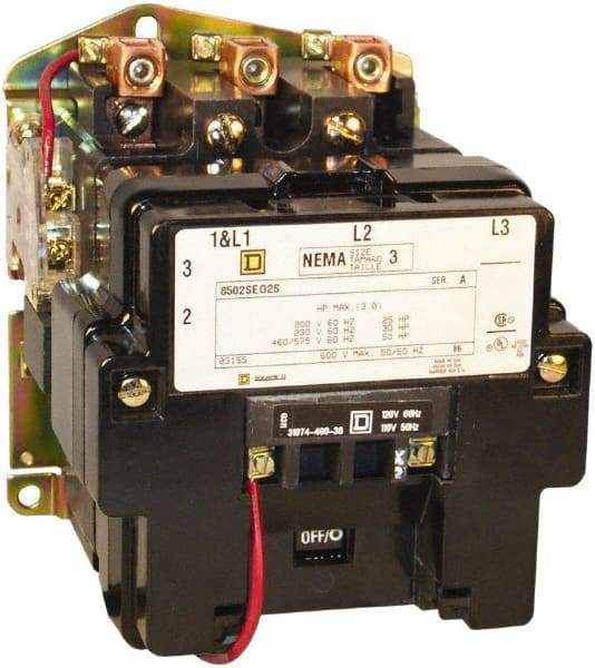 Square D - 4 Pole, 208 Coil VAC at 60 Hz, 90 Amp NEMA Contactor - Open Enclosure, 60 Hz at 208 VAC - Benchmark Tooling