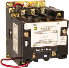 Square D - 3 Pole, 440 Coil VAC at 50 Hz and 480 Coil VAC at 60 Hz, 27 Amp NEMA Contactor - Open Enclosure, 50 Hz at 440 VAC and 60 Hz at 480 VAC - Benchmark Tooling