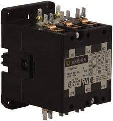 Square D - 3 Pole, 90 Amp Inductive Load, 24 Coil VAC at 50/60 Hz, Definite Purpose Contactor - Phase 1 and Phase 3 Hp:  20 at 230 VAC, 30 at 230 VAC, 50 at 460 VAC, 50 at 575 VAC, 7.5 at 115 VAC, 120 Amp Resistive Rating, CE, CSA, UL Listed - Benchmark Tooling