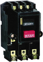 Square D - 3 Poles, 27 Amp, M-1 NEMA, Open Pushbutton Manual Motor Starter - 10 hp at 380 to 575 VAC & 7-1/2 hp at 200 to 230 VAC, CSA & UL Listed - Benchmark Tooling