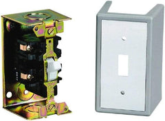 Square D - 2 Poles, 30 Amp, NEMA, Enclosed Toggle Manual Motor Starter - 1 hp at 90 VDC, 10 hp at 575 VAC, 1-1/2 hp at 230 VDC, 2 hp at 115 VAC, 2 hp at 115 VDC, 3 hp at 230 VAC & 7-1/2 hp at 460 VAC, CE, CSA, NEMA 1 & UL Listed - Benchmark Tooling