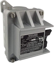 Square D - 2 Poles, 16 Amp, NEMA, Enclosed Toggle Manual Motor Starter - 1 hp at 115 VAC, 1 hp at 230 VAC, 1 hp at 277 VAC, 3/4 hp at 115 VDC & 3/4 hp at 230 VDC, CE, CSA, NEMA 3R/7/9 & UL Listed - Benchmark Tooling