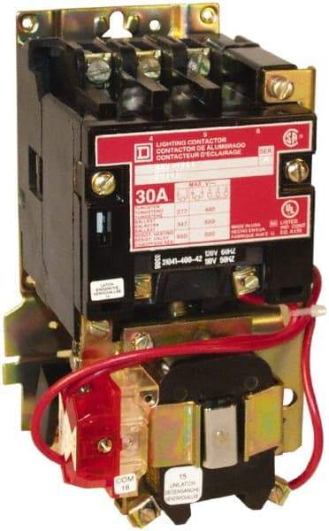 Square D - No Enclosure, 5 Pole, Mechanically Held Lighting Contactor - 30 A (Tungsten), 110 VAC at 50 Hz, 120 VAC at 60 Hz - Benchmark Tooling