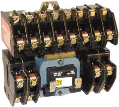 Square D - No Enclosure, 12 Pole, Electrically Held Lighting Contactor - 20 A (Tungsten), 30 A (Fluorescent), 220 VAC at 50 Hz, 240 VAC at 60 Hz, 12NO Contact Configuration - Benchmark Tooling